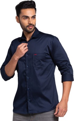 PARK AVENUE Men Solid Casual Blue Shirt