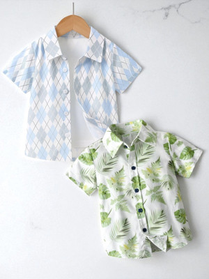 RAVYA TRENDZ Boys Printed, Striped Casual Multicolor Shirt