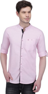 KUONS AVENUE Men Solid Casual Pink Shirt