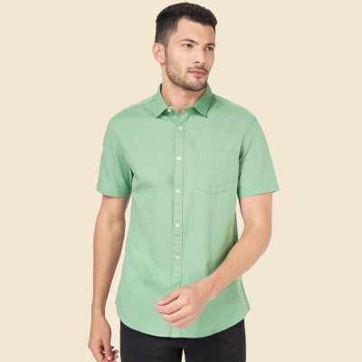 Byford by Pantaloons Men Solid Casual Green Shirt