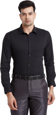 PARK AVENUE Men Solid Formal Black Shirt