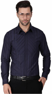 Pier Men Striped Casual Blue Shirt