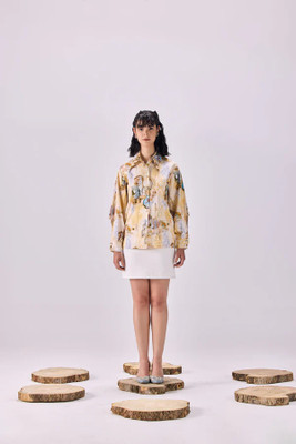 SAMMYUKK Women Printed Party Multicolor Shirt