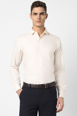PETER ENGLAND Men Self Design Formal Beige Shirt