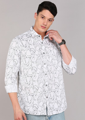 KILLER Men Printed Casual White Shirt