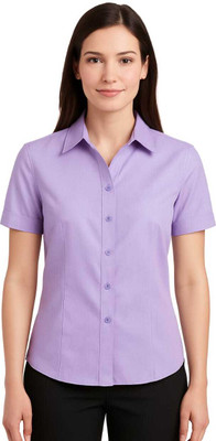 ZUNAIRA GARMENTS Women Solid Formal Purple Shirt