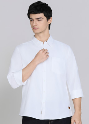 Roadster Men Solid Casual White Shirt