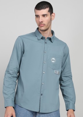 KILLER Men Solid Casual Blue Shirt