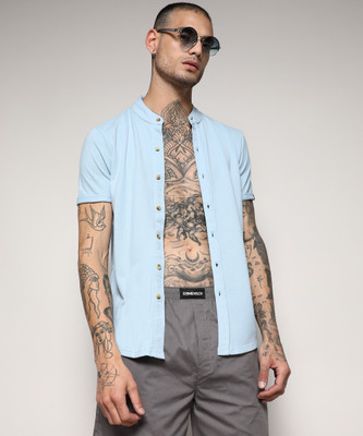 CAMPUS SUTRA Men Solid Casual Light Blue Shirt