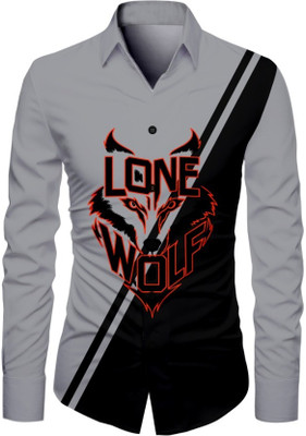 JRKENTERPRISE Men Printed Casual Grey Shirt