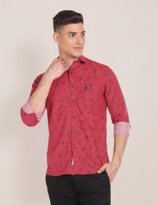 U.S. POLO ASSN. Men Printed Casual Red Shirt