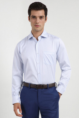 Allen Solly Men Striped Formal Light Blue Shirt