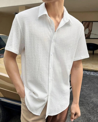 METRONAUT Men Solid Casual White Shirt