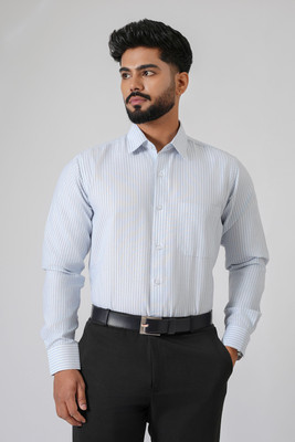 Haute Tissue Men Striped Casual Blue Shirt