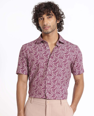 RARE RABBIT Men Printed Casual Purple Shirt