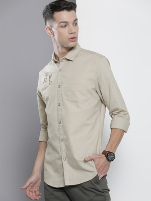 The Indian Garage Co. Men Printed Casual Green Shirt