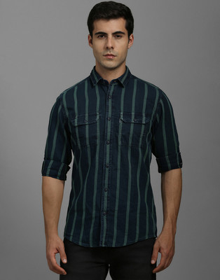 LOUIS PHILIPPE Men Striped Casual Blue Shirt