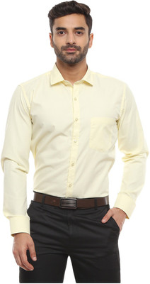 V-MART Men Solid Formal Yellow Shirt