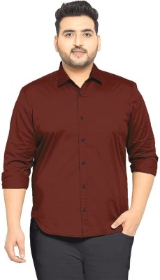 Aloof Men Solid Casual Maroon Shirt