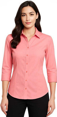 ZUNAIRA GARMENTS Women Solid Formal Pink Shirt