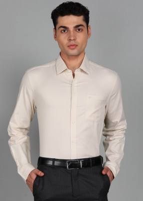 ARROW Men Self Design Formal Beige Shirt