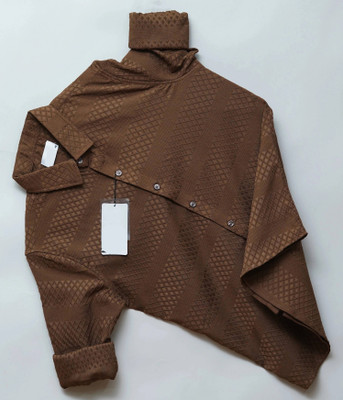 AARVI FASHION Men Self Design Formal Brown Shirt