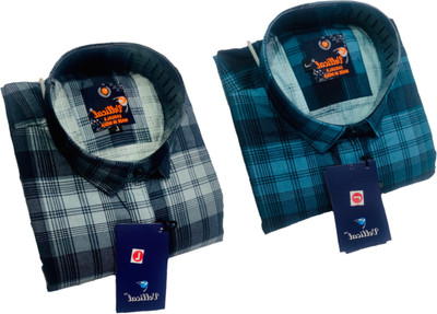 Vellical Men Checkered Casual Multicolor Shirt(Pack of 2)