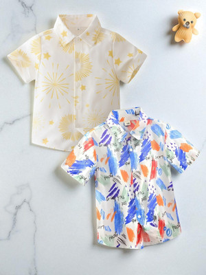 RAVYA TRENDZ Boys Striped Casual Multicolor Shirt