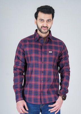 The Men Squad Men Checkered Casual Blue, Red Shirt