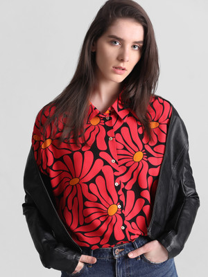 ONLY Women Printed Casual Red Shirt