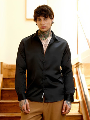 PERFECT PRODUCTIONS Men Solid Casual Black Shirt