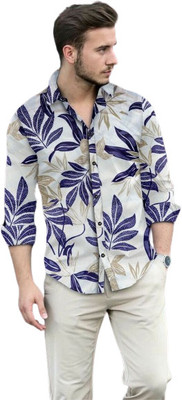 Stellalifestyle Men Printed Casual White Shirt