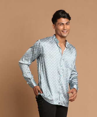 VASTRAMAY Men Floral Print Casual White, Grey Shirt