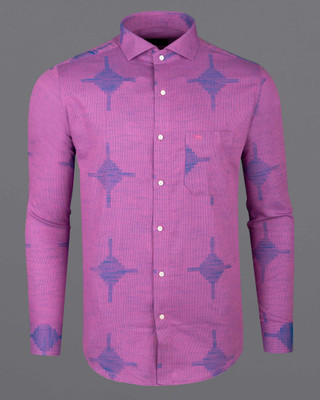 french crown Men Printed Casual Purple Shirt
