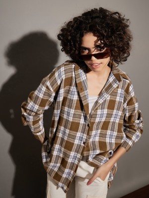 SASSAFRAS Women Checkered Casual Multicolor Shirt