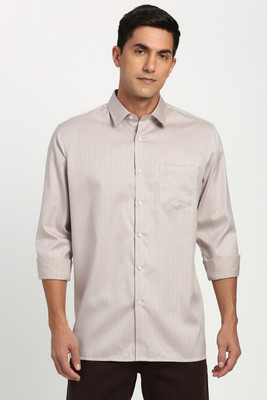 PETER ENGLAND Men Checkered Formal Cream Shirt
