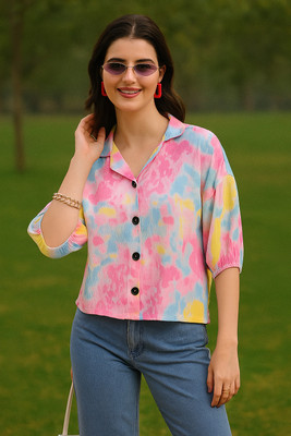 EKASYA Women Floral Print Casual Pink Shirt