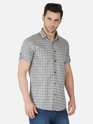 Unistrieet Men Self Design Casual Grey Shirt