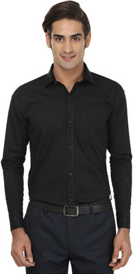 Super Westan Men Solid Casual Black Shirt