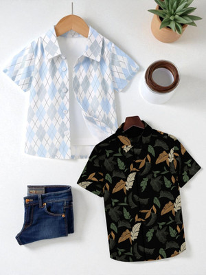KHODAL TRENDZ Boys Printed Casual Multicolor Shirt(Pack of 2)