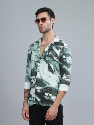 Paul Street Men Printed Casual Green Shirt