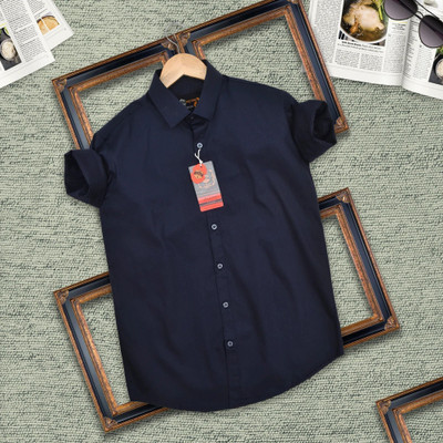 Lee Cross Men Solid Casual Blue Shirt