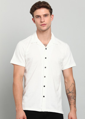 INTEGRITI Men Self Design Casual White Shirt