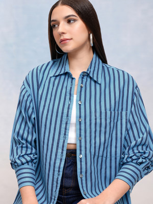 Tokyo Talkies Women Striped Casual Multicolor Shirt