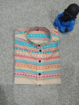 Vilantra Fashion Men Printed Casual Cream Shirt