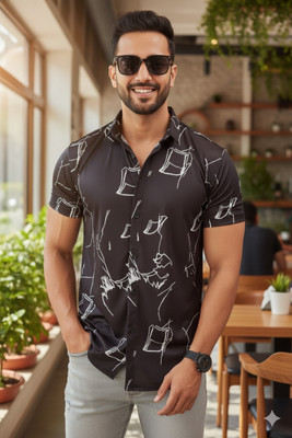 Siya Fashion Men Printed Casual Brown Shirt