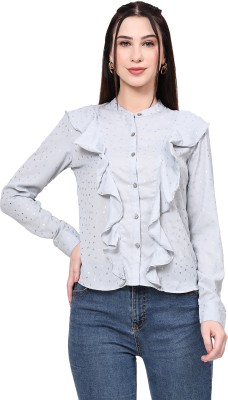 SliqueApparels Women Solid Casual Grey, Gold Shirt