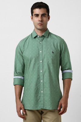 VAN HEUSEN Men Printed Casual Green Shirt