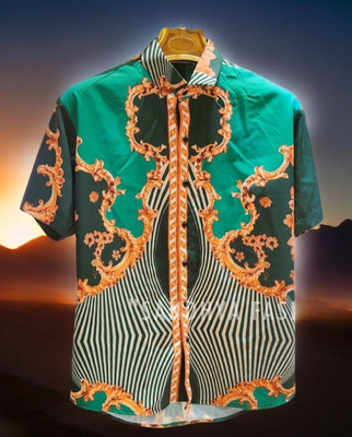 ZONANZA Men Printed Casual Green Shirt