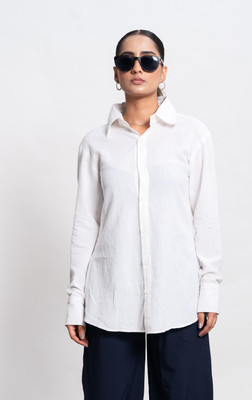 SVK Etail Women Solid Casual White Shirt